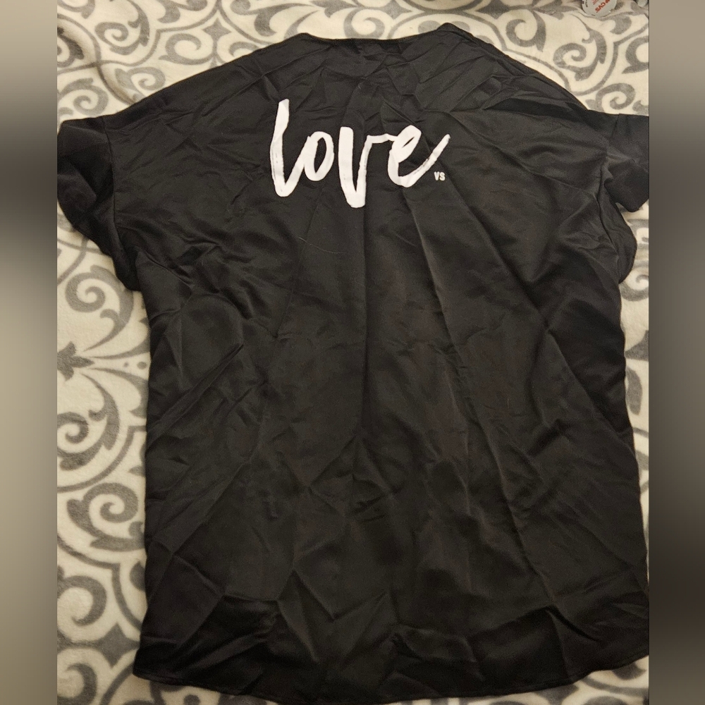 Victoria secret black silk robe one size